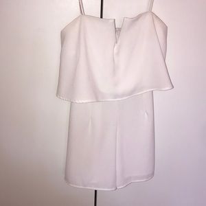 Strapless white romper